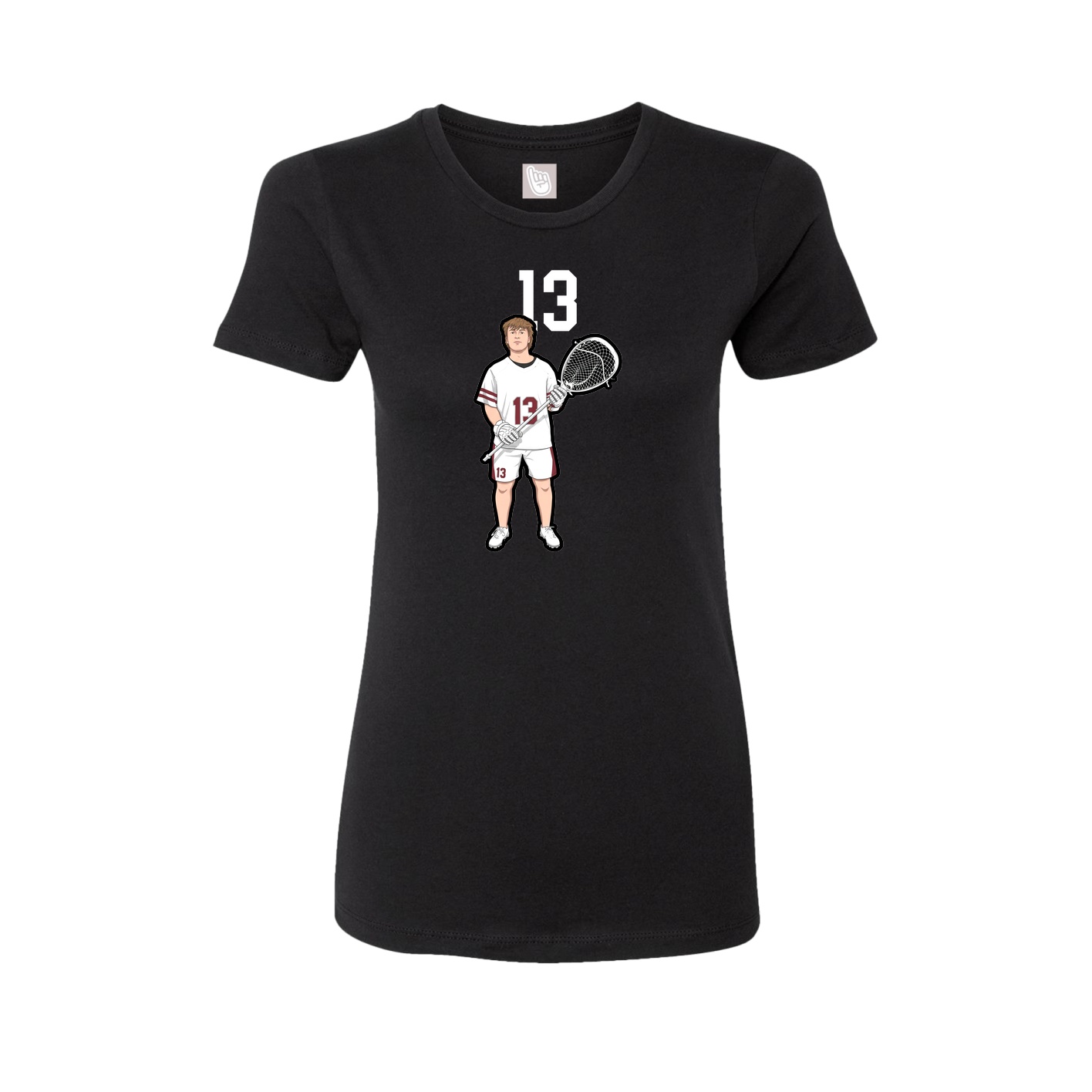 Fitted Women's Tee — Number Top in Black