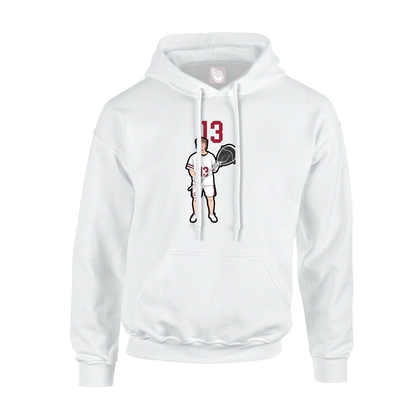 Youth Hoodie — Number Top in White
