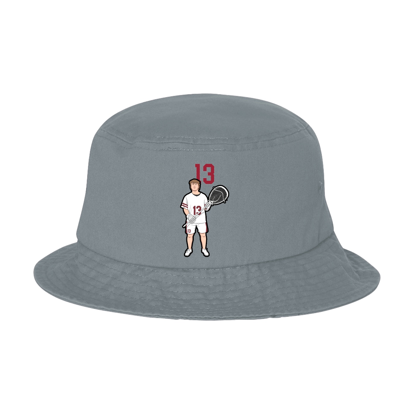 Bucket Cap — Number Top in Grey