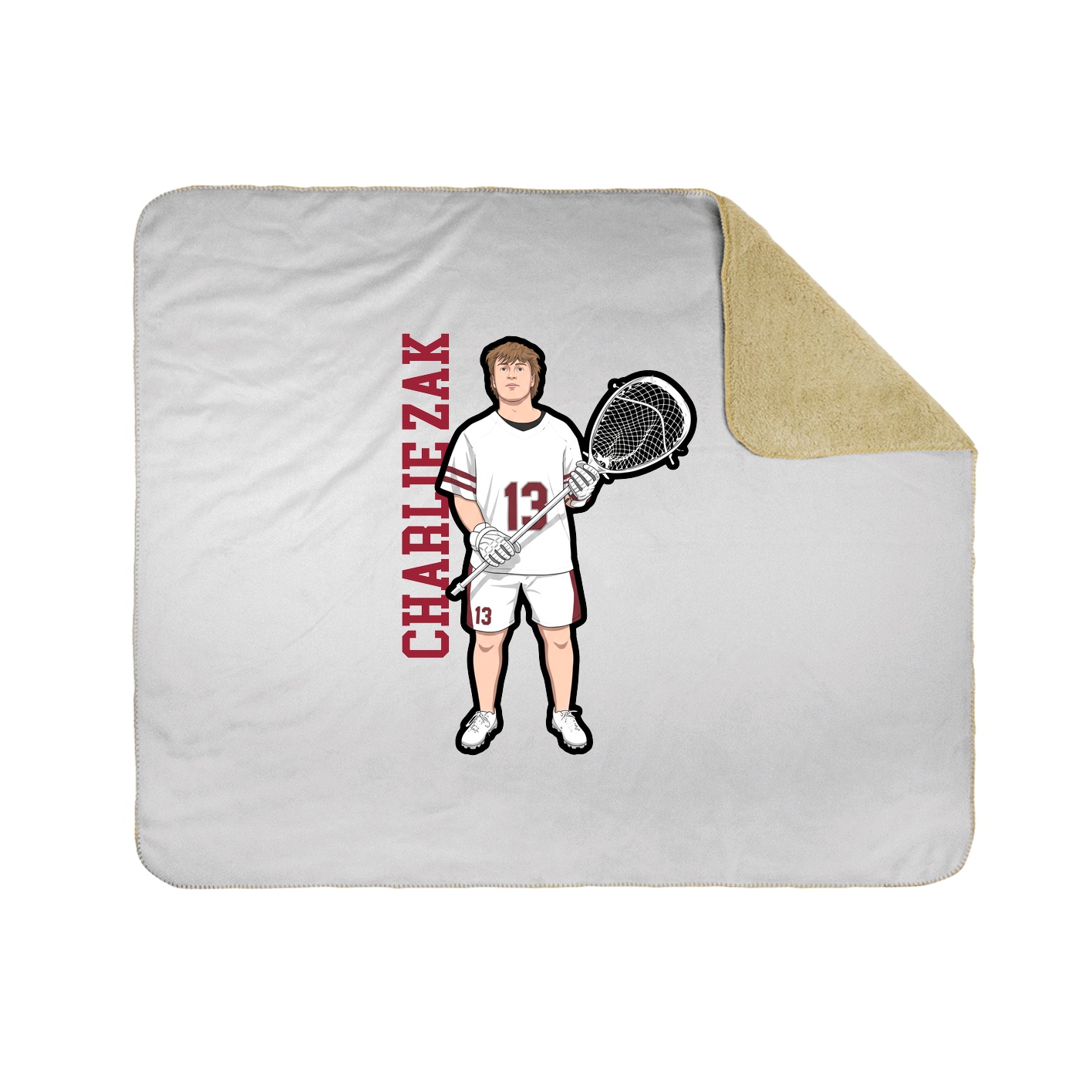 Throw Blanket — Name Vertical in White