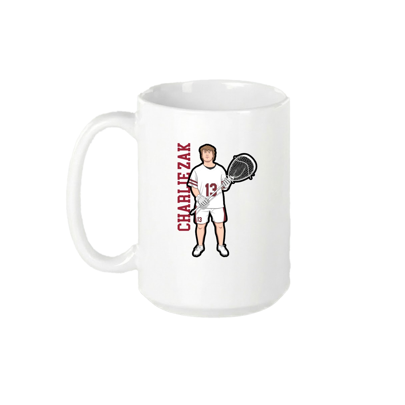 15oz Coffee Mug — Name Vertical in White