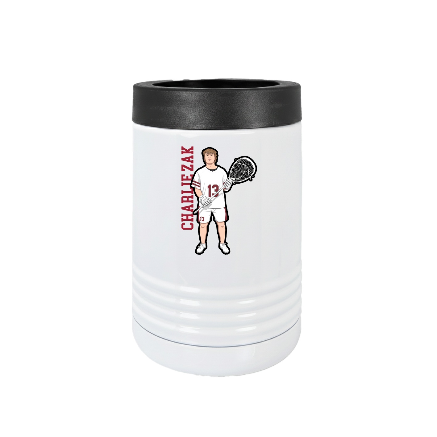 Beverage Holder — Name Vertical in White