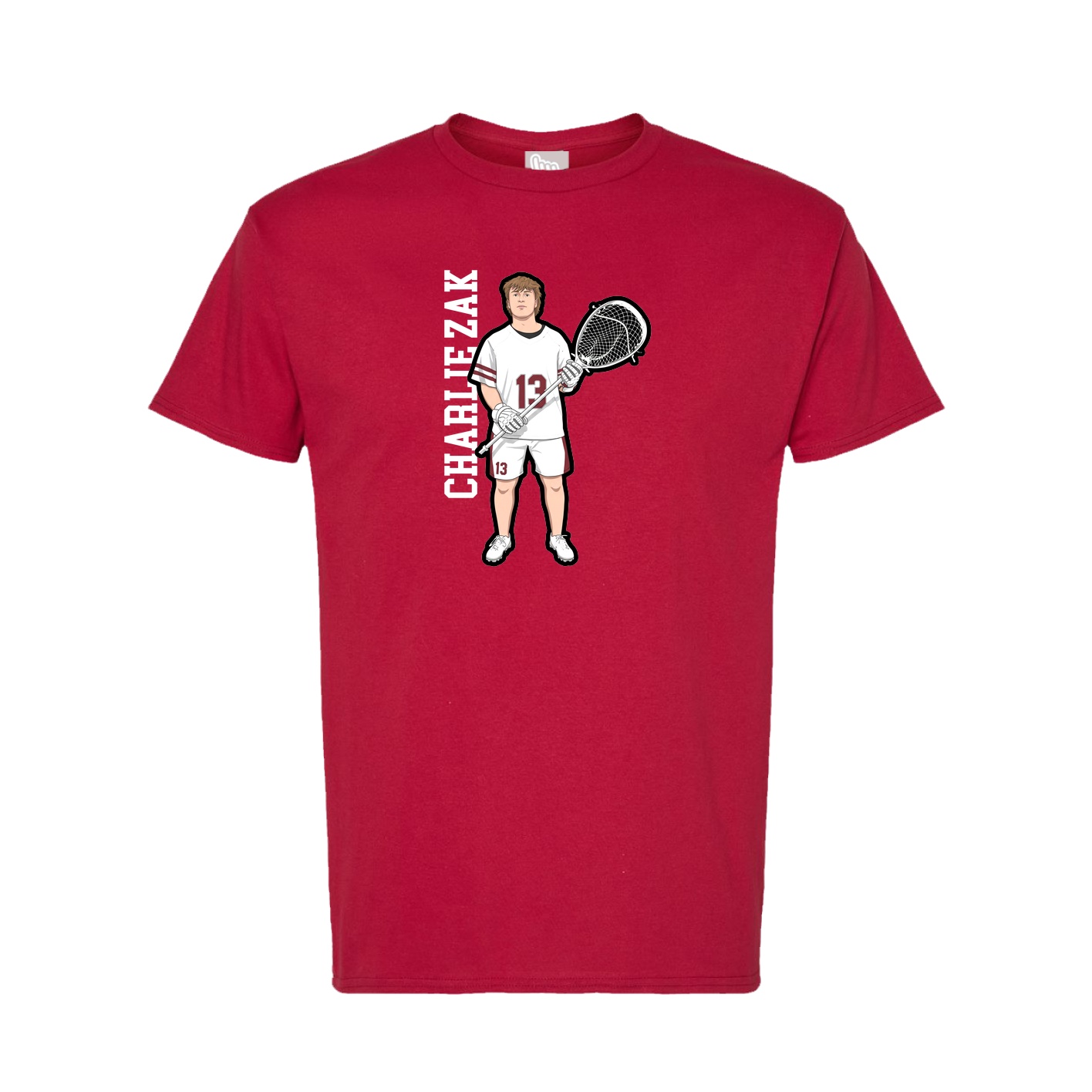 Tee — Name Vertical in Crimson
