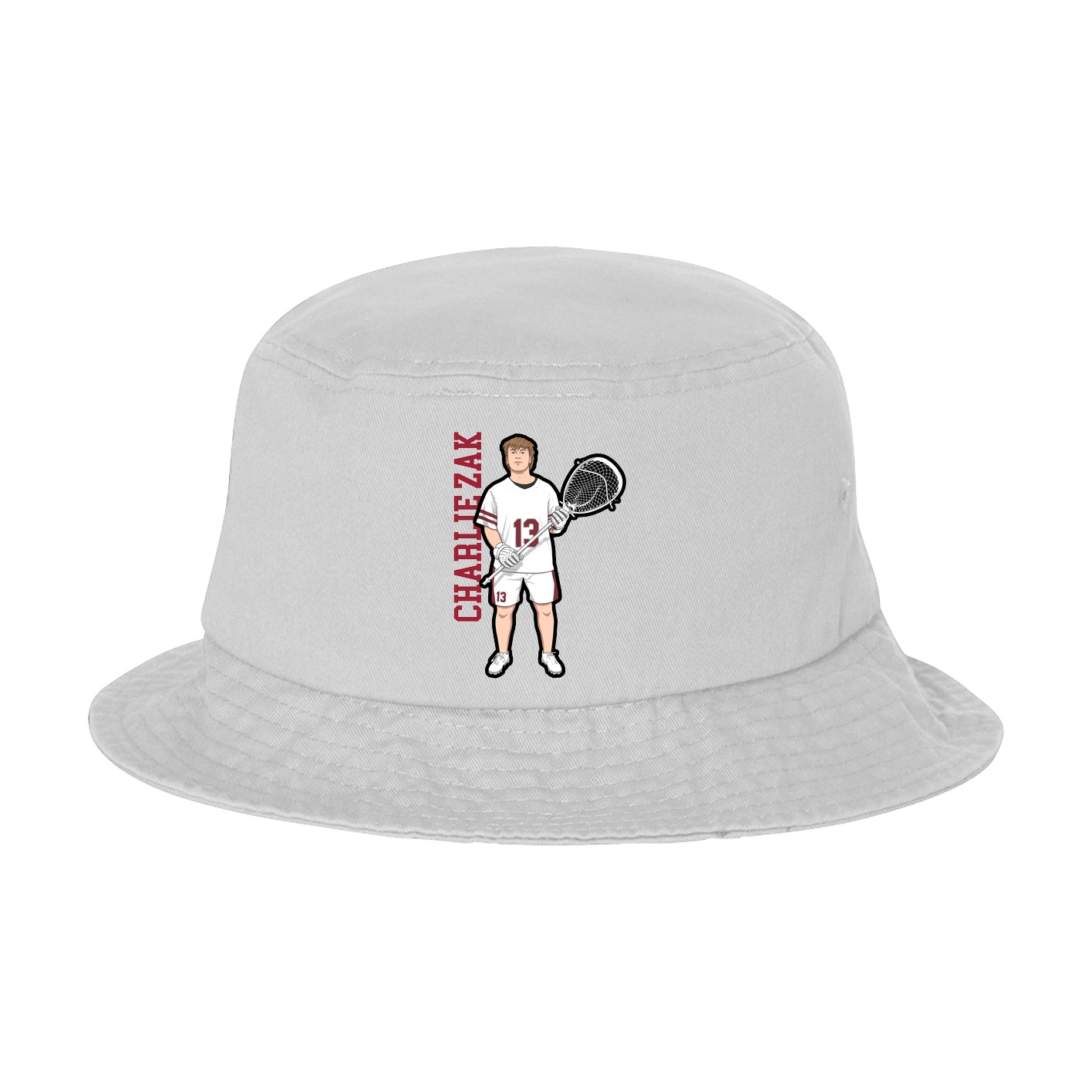 Bucket Cap — Name Vertical in White