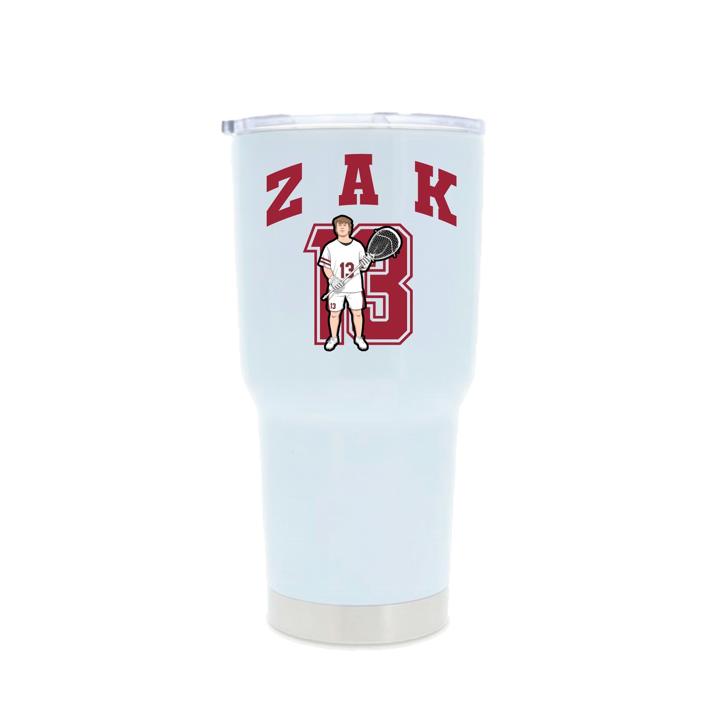 30oz Stainless Steel Tumbler — Number in White