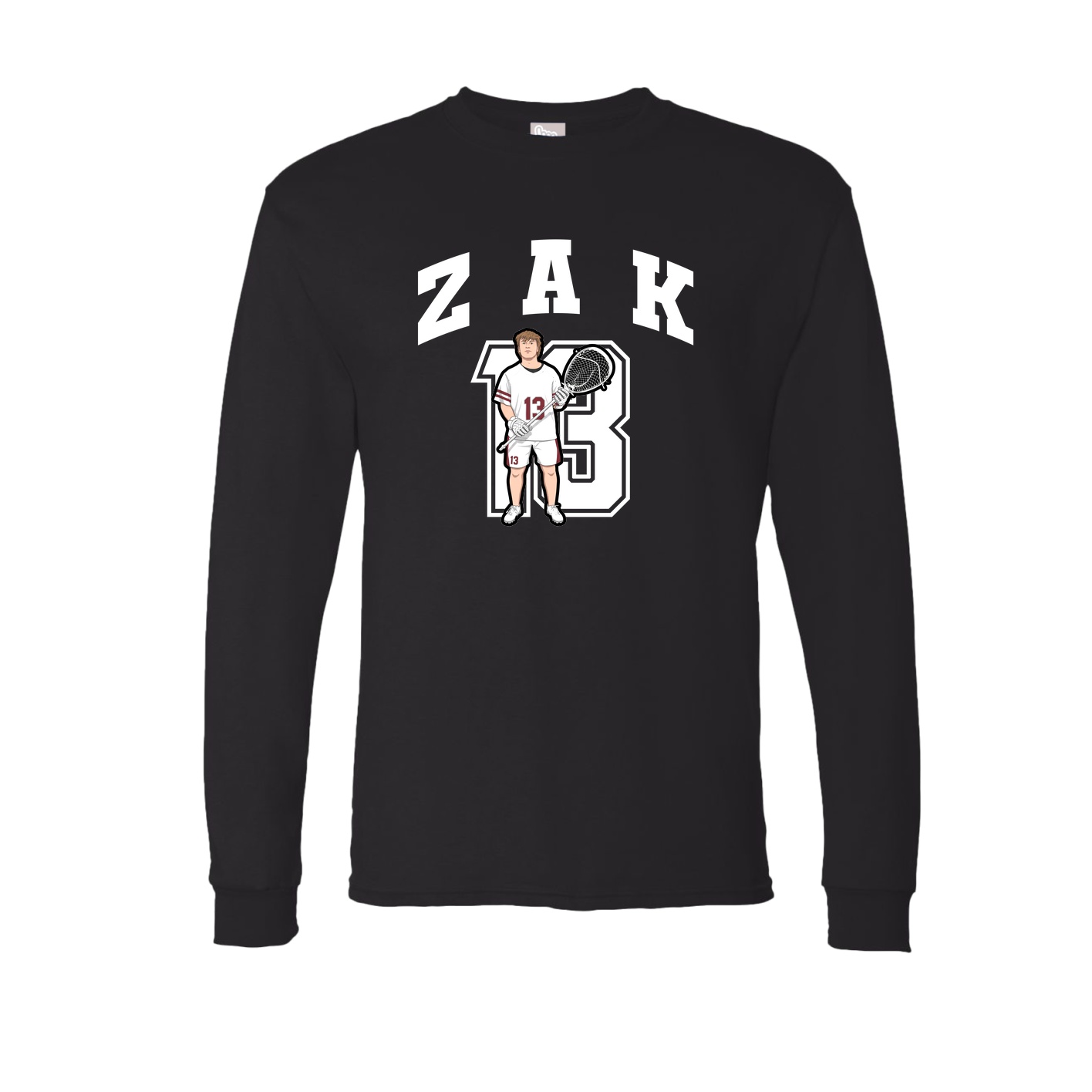 Long Sleeve Tee — Number in Black