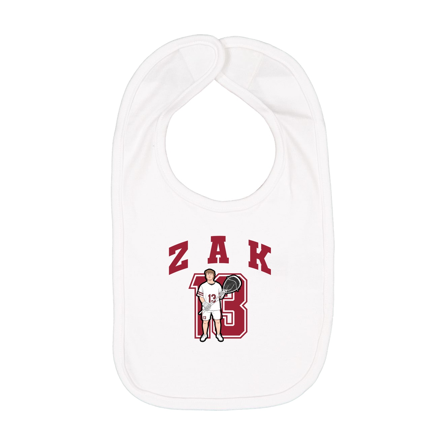 Infant Bib — Number in White