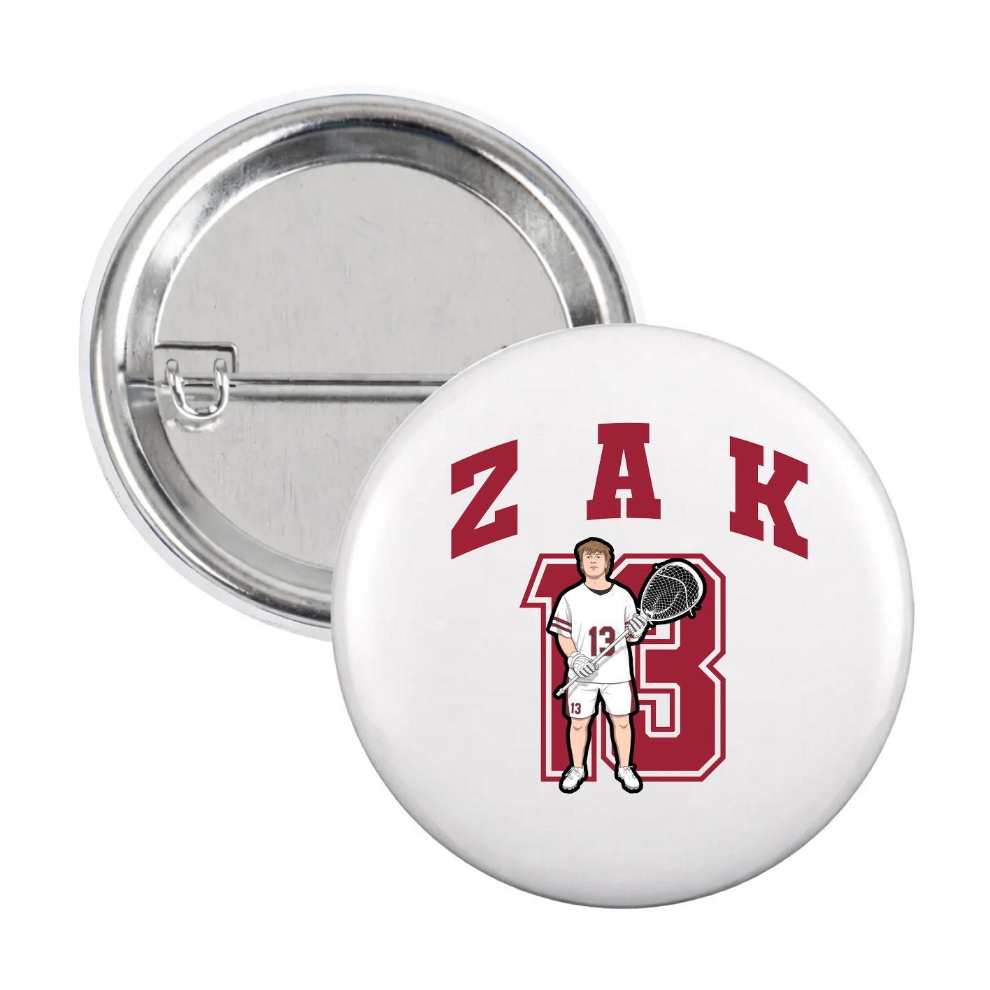 Game Day Button — Number in White