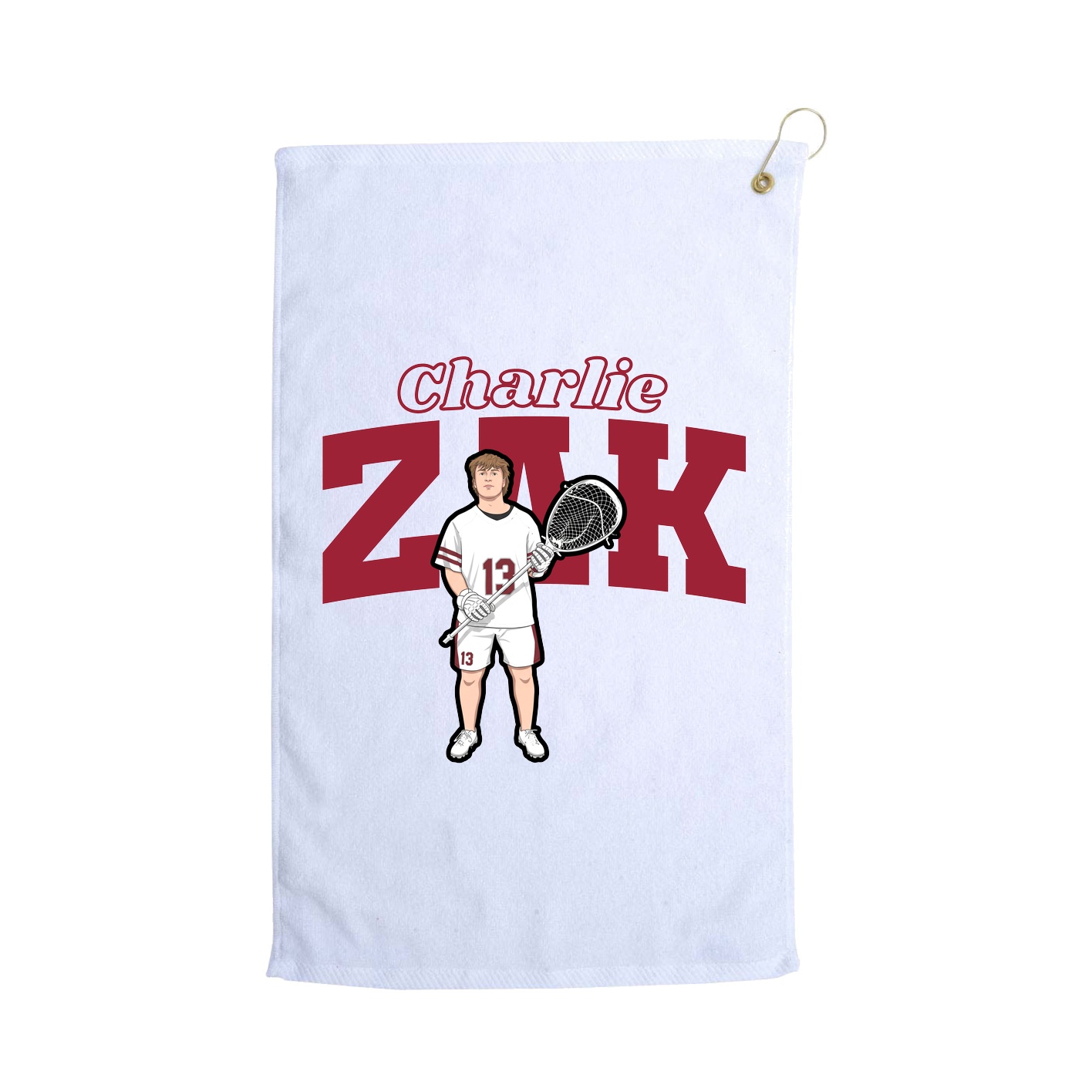 Golf Towel — Name Arch in White