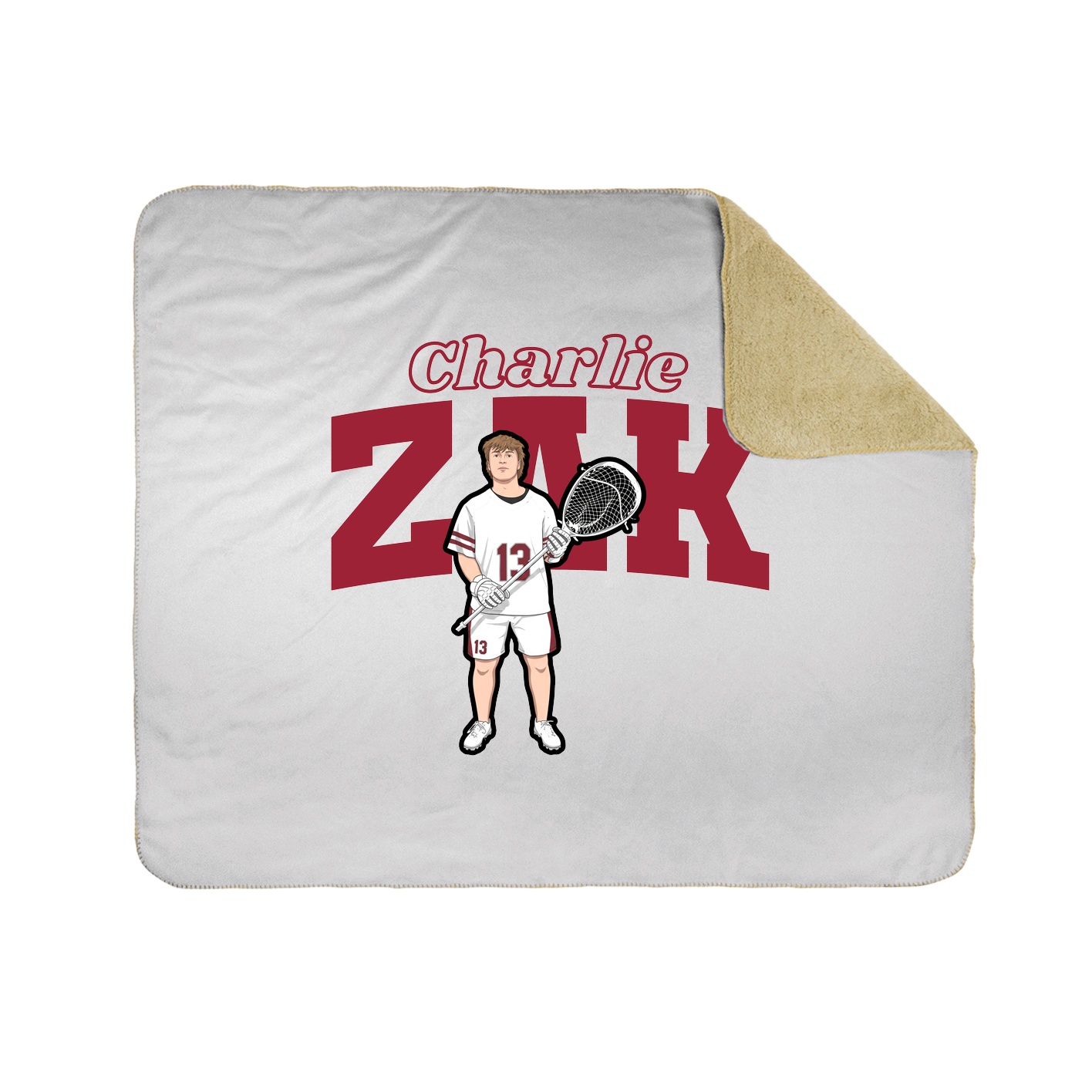 Throw Blanket — Name Arch in White