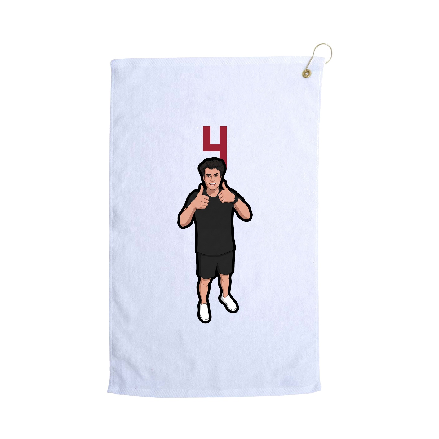 Golf Towel — Number Top in White