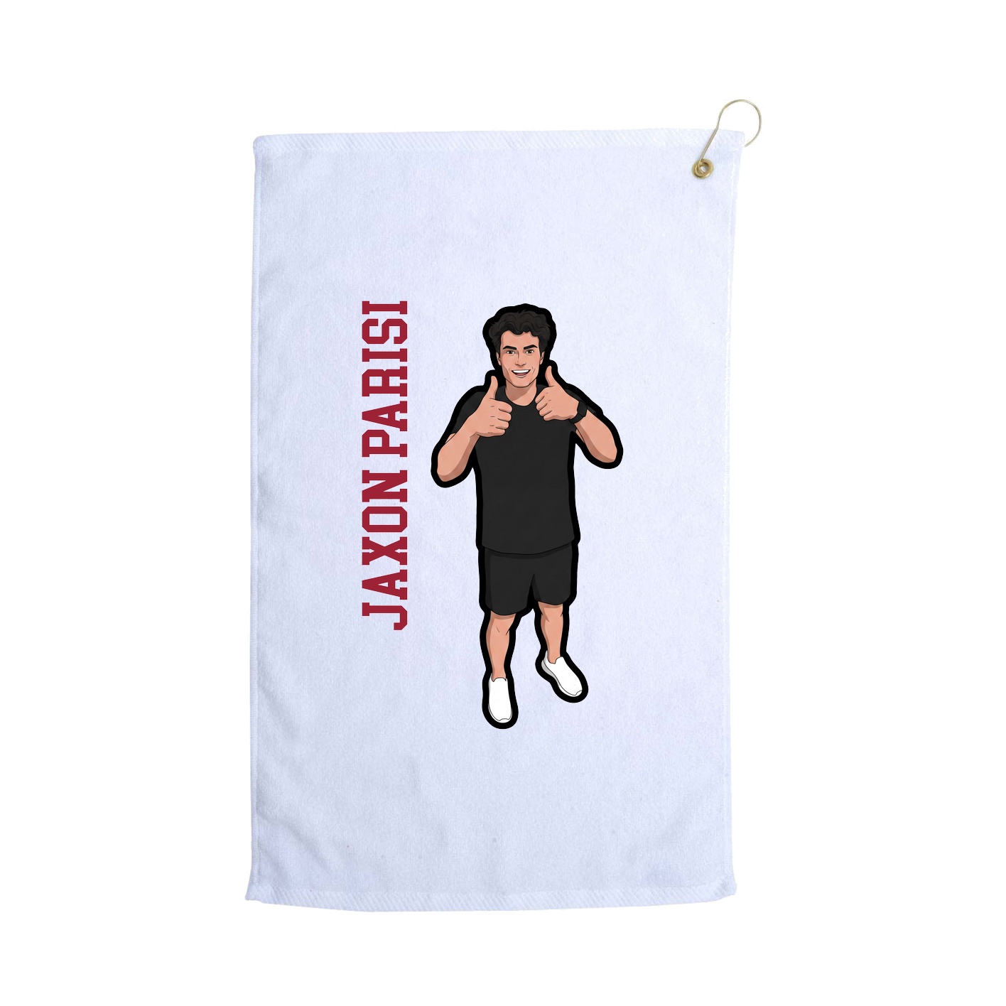 Golf Towel — Name Vertical in White