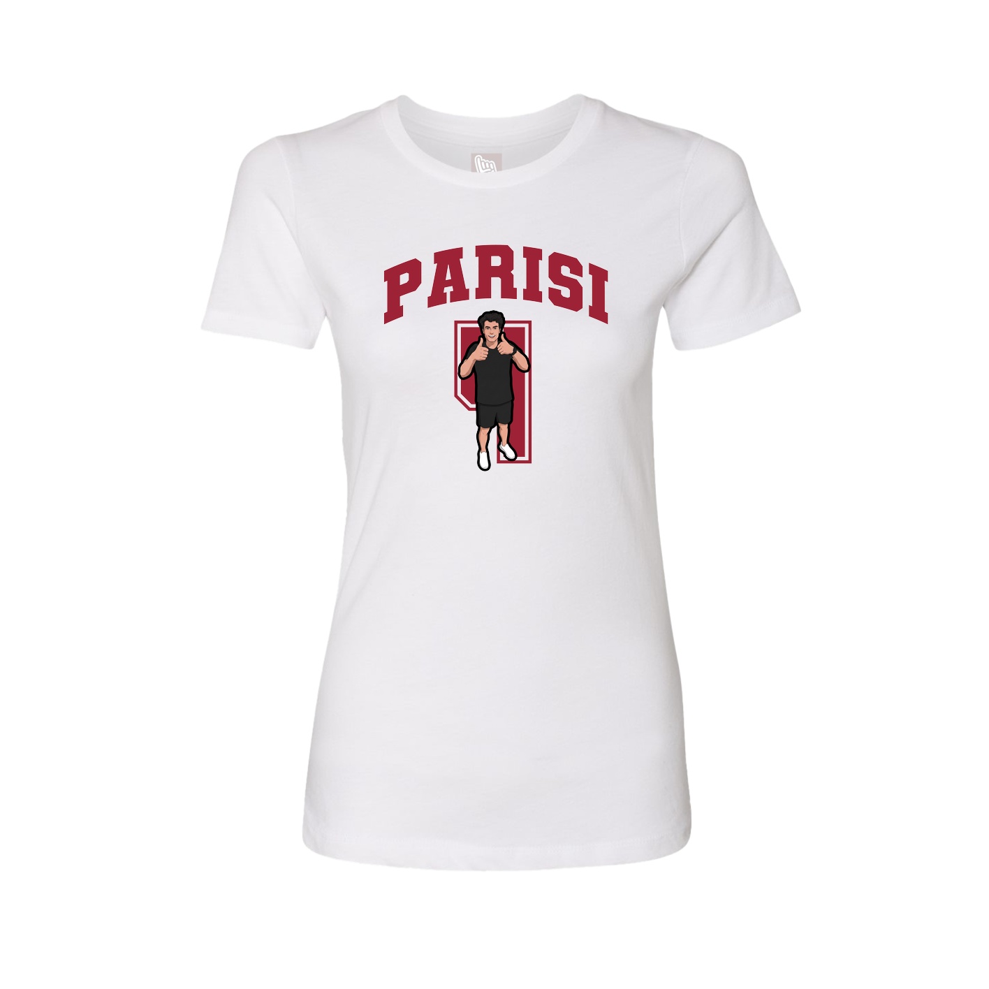 Fitted Women's Tee — Number in White