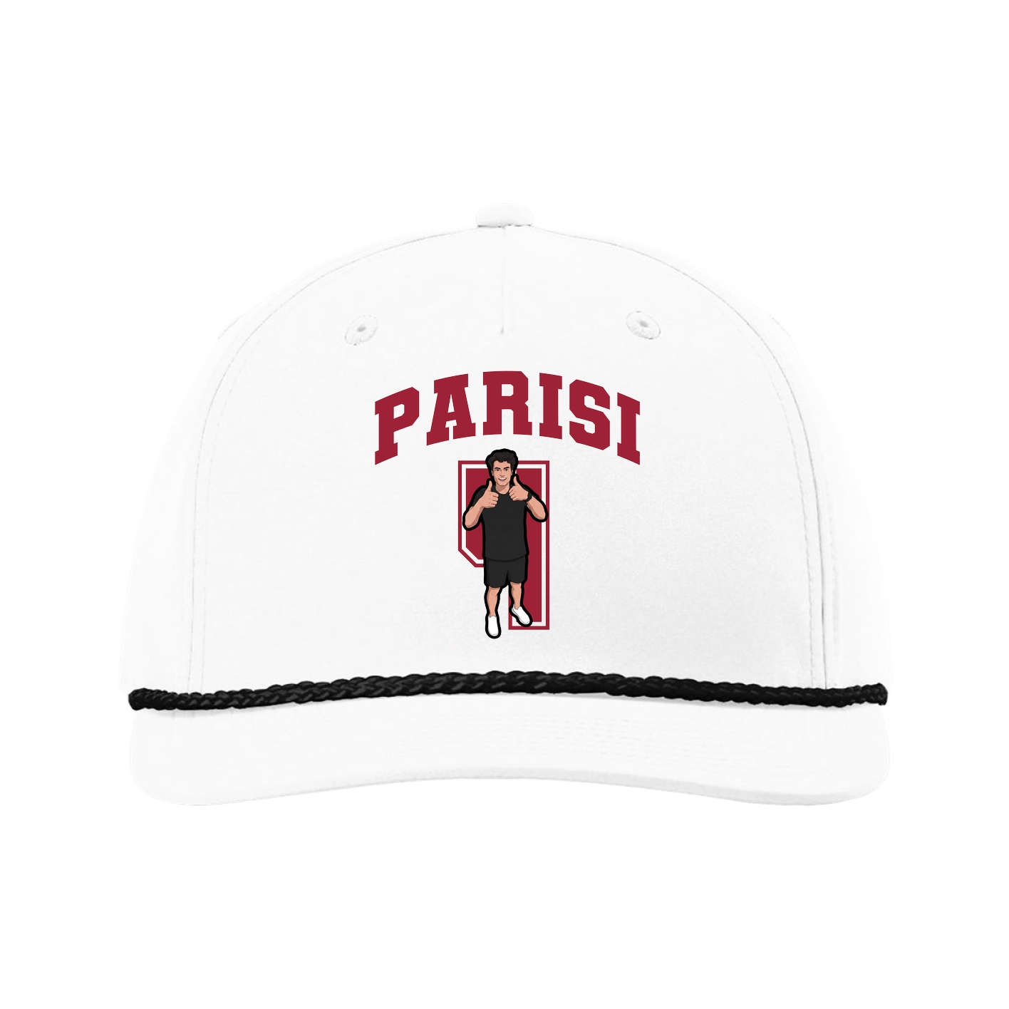 Five-Panel Classic Rope Cap — Number in White