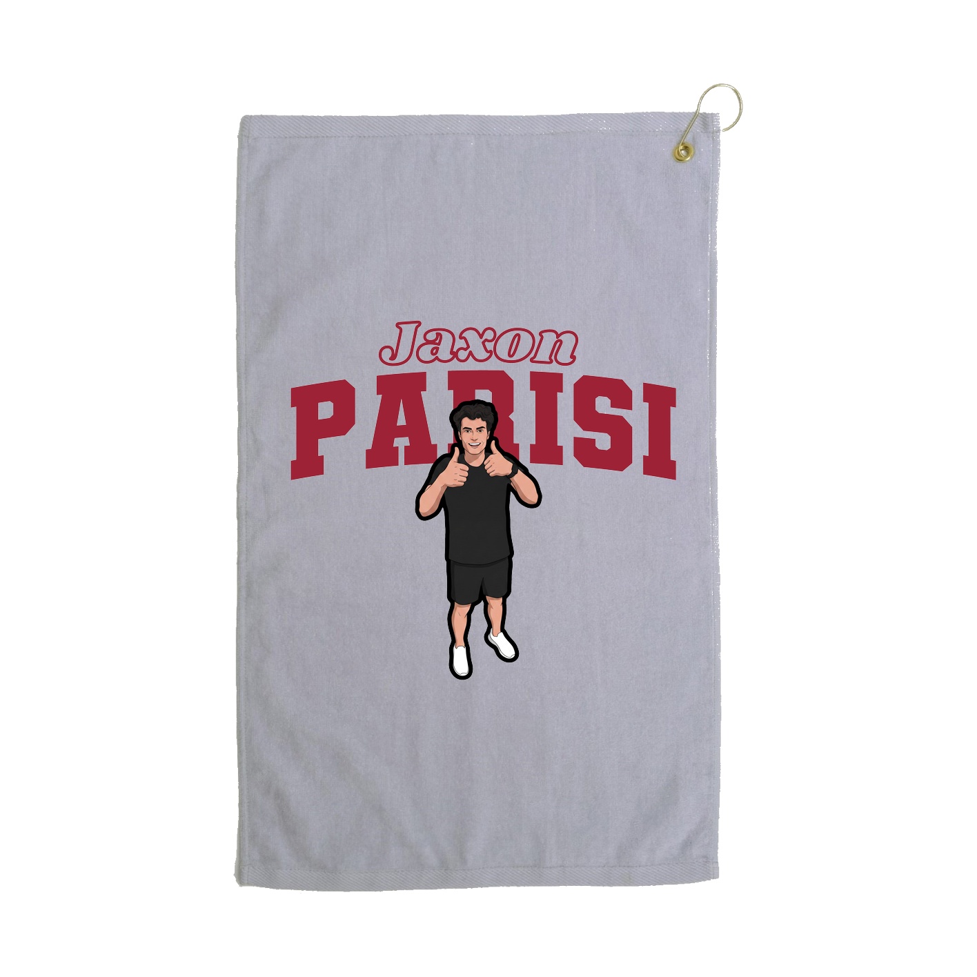 Golf Towel — Name Arch in Grey