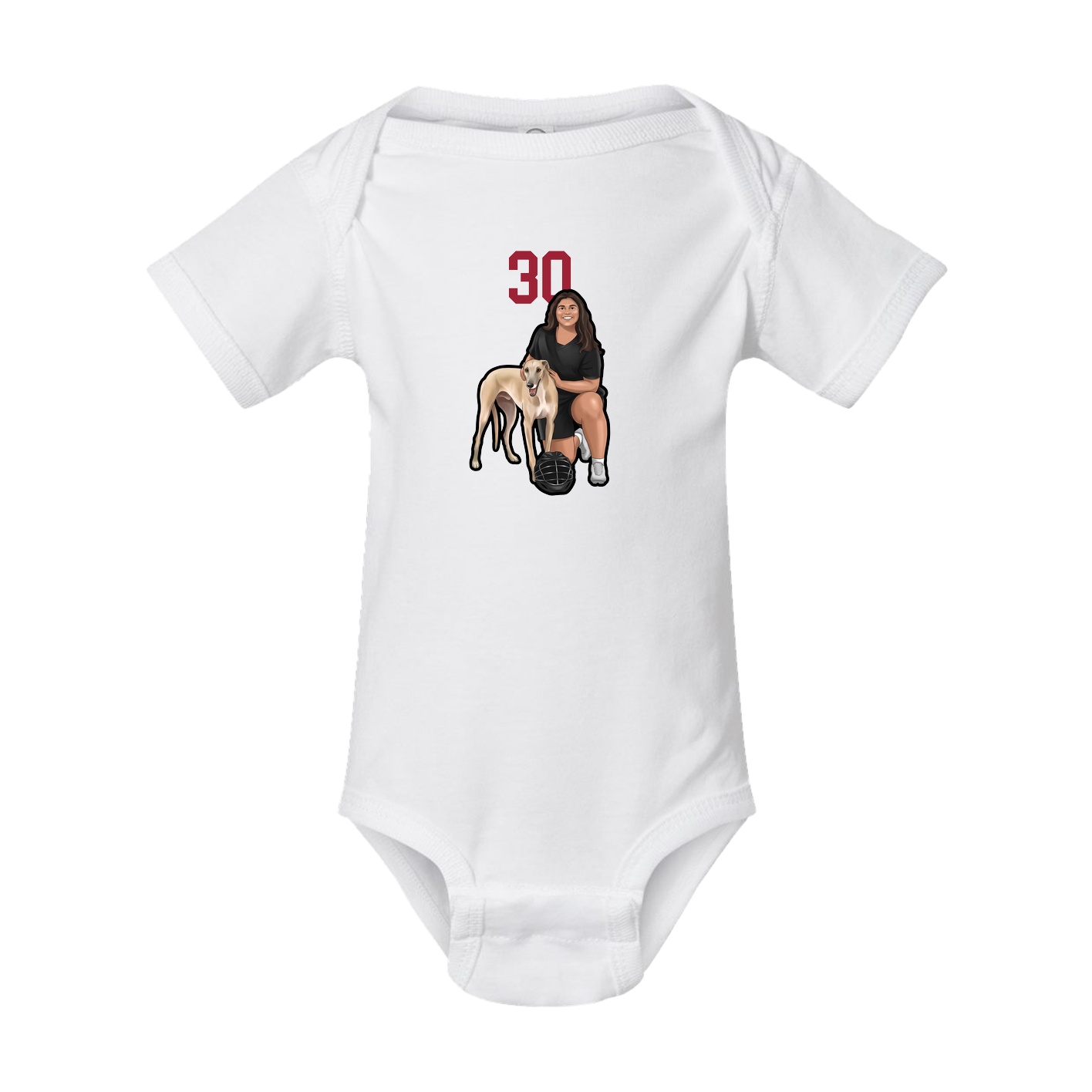 Baby Onesie — Number Top in White
