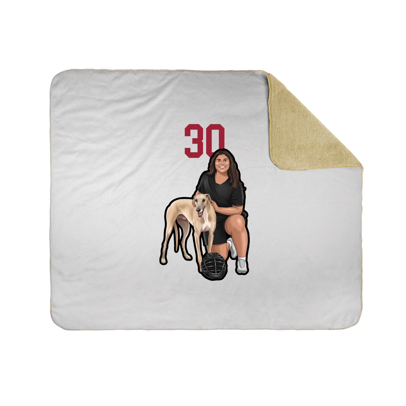 Throw Blanket — Number Top in White