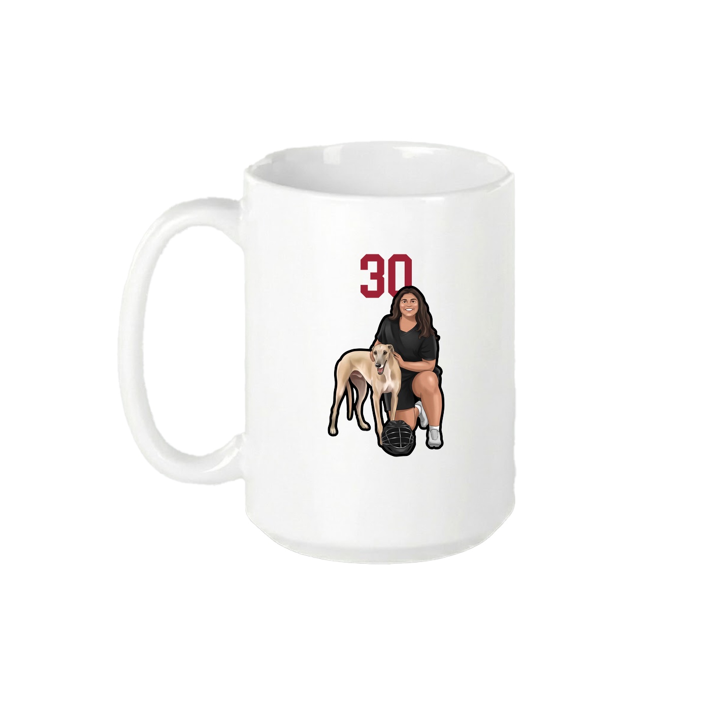 15oz Coffee Mug — Number Top in White