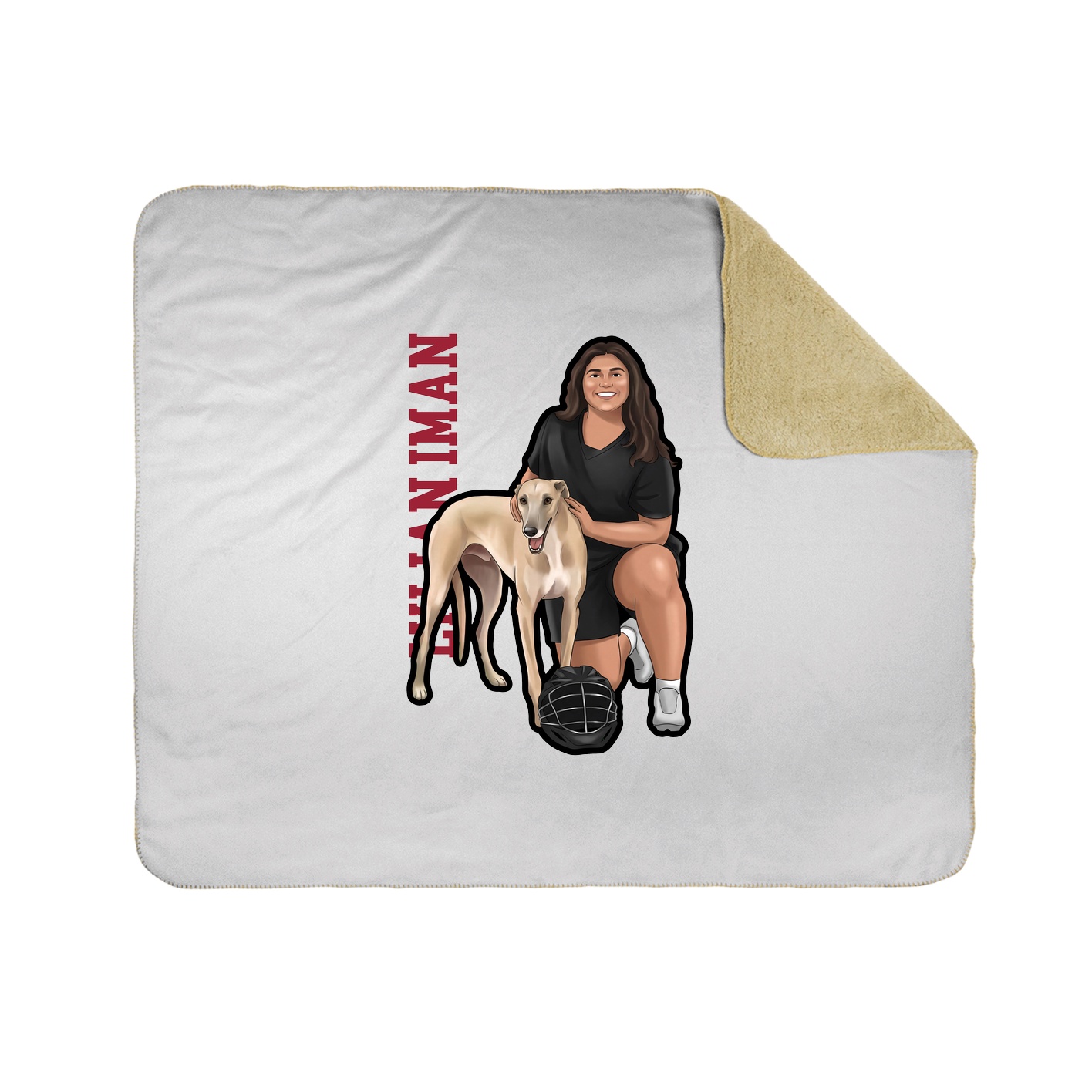 Throw Blanket — Name Vertical in White