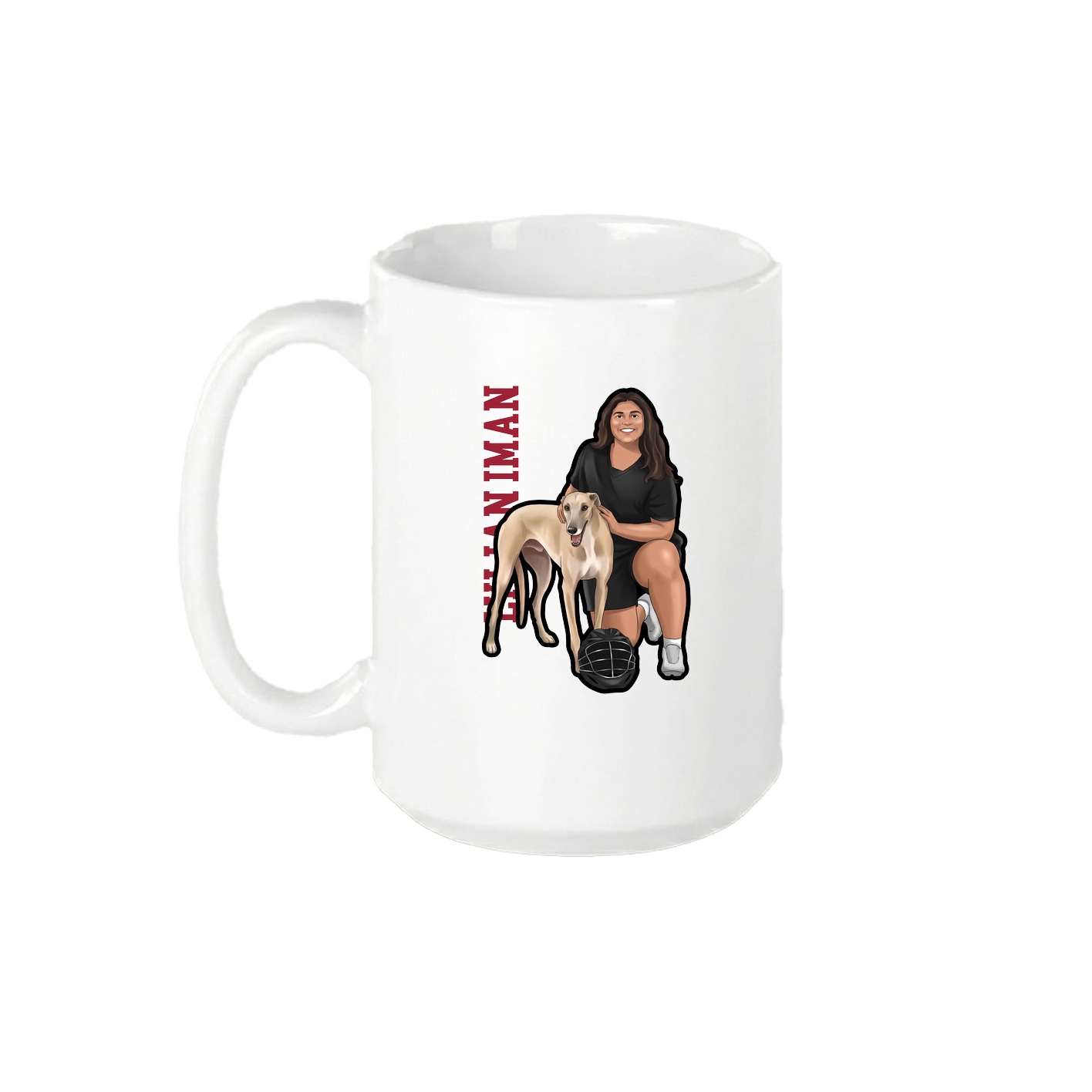 15oz Coffee Mug — Name Vertical in White