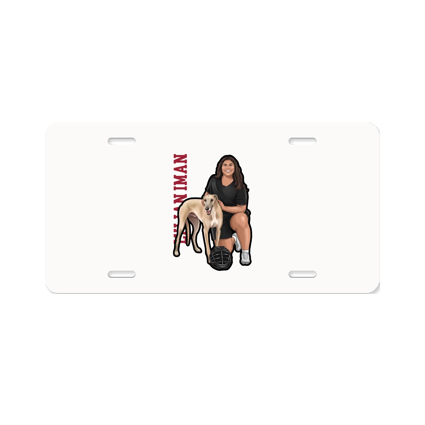 License Plate — Name Vertical in Classic