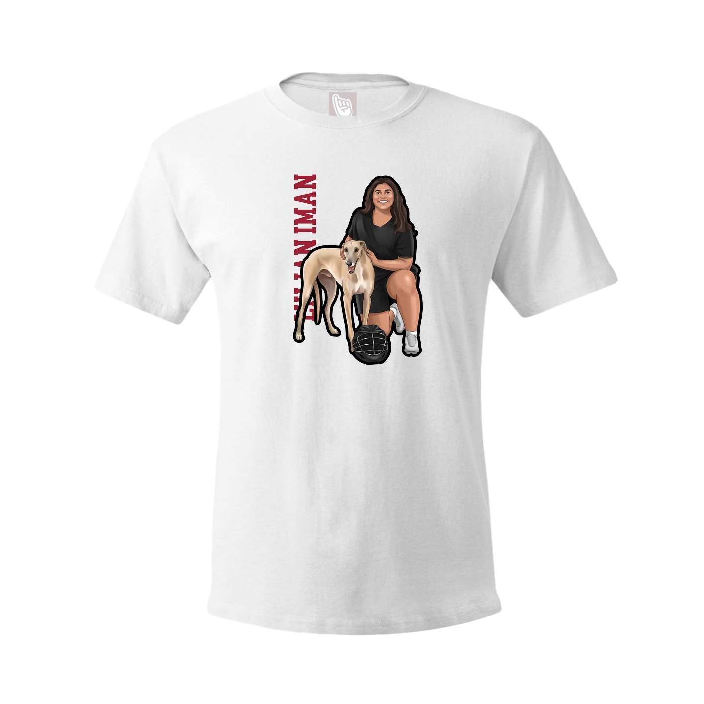 Youth Tee — Name Vertical in White