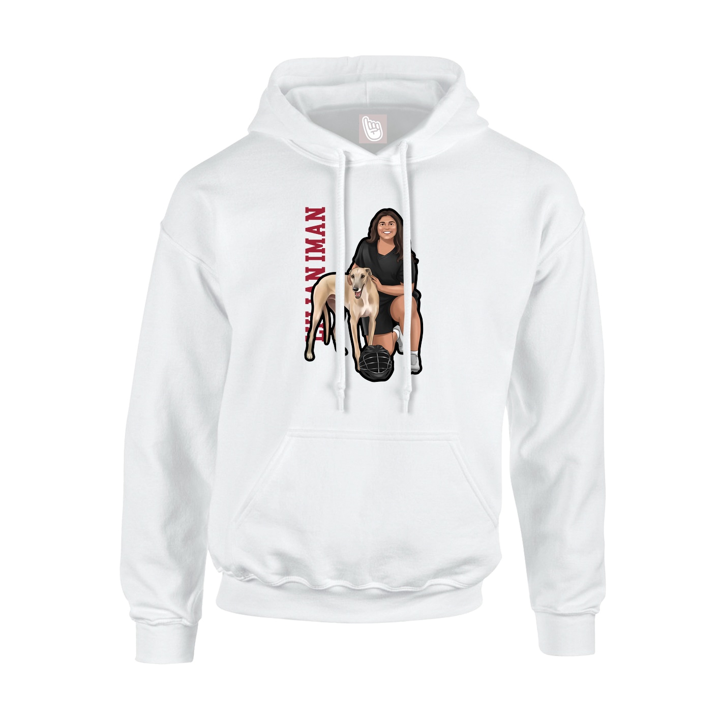 Hoodie — Name Vertical in White