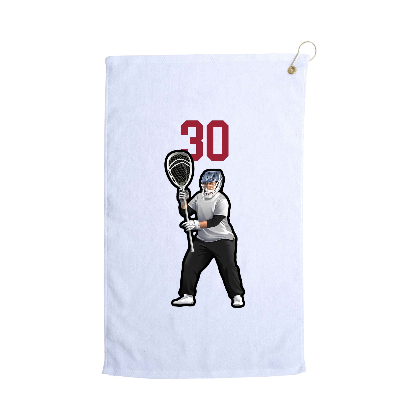 Golf Towel — Number Top in White