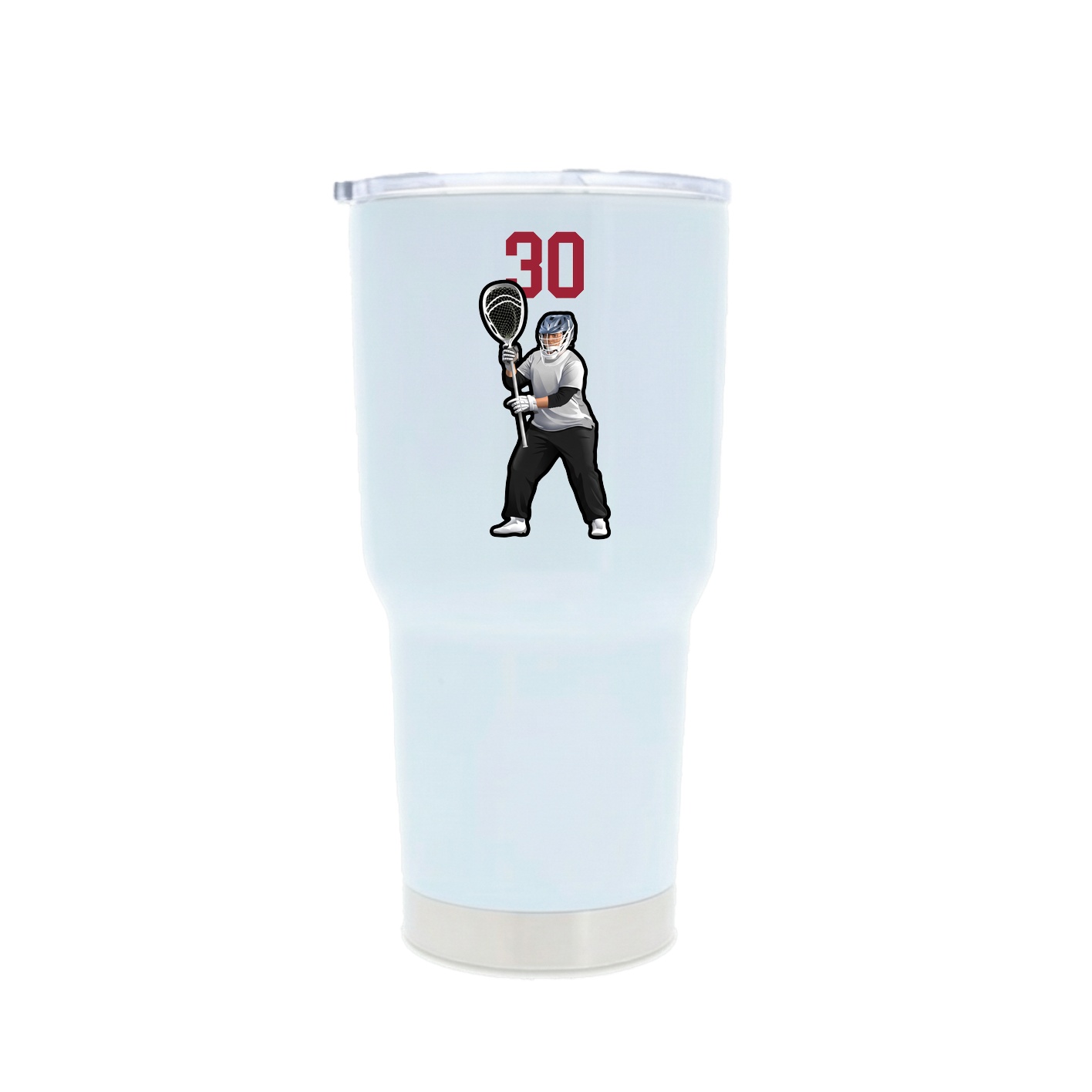 30oz Stainless Steel Tumbler — Number Top in White
