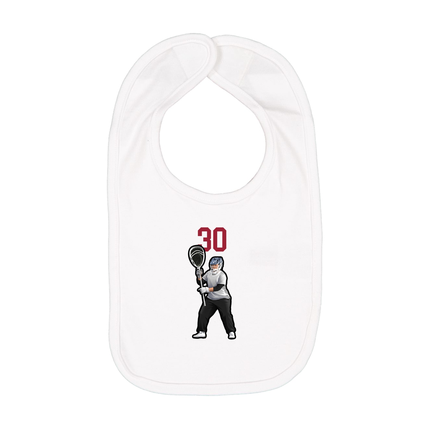 Infant Bib — Number Top in White