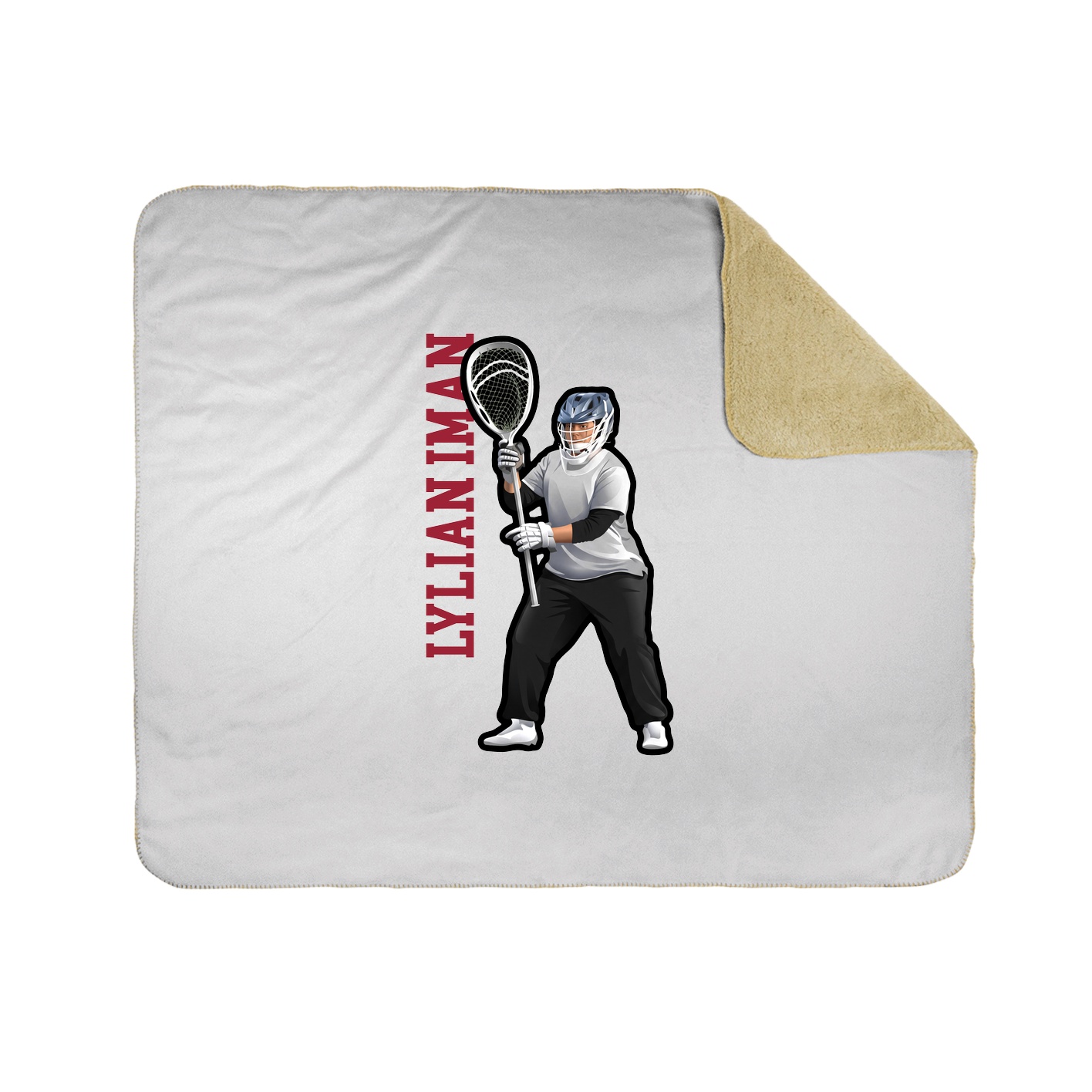 Throw Blanket — Name Vertical in White