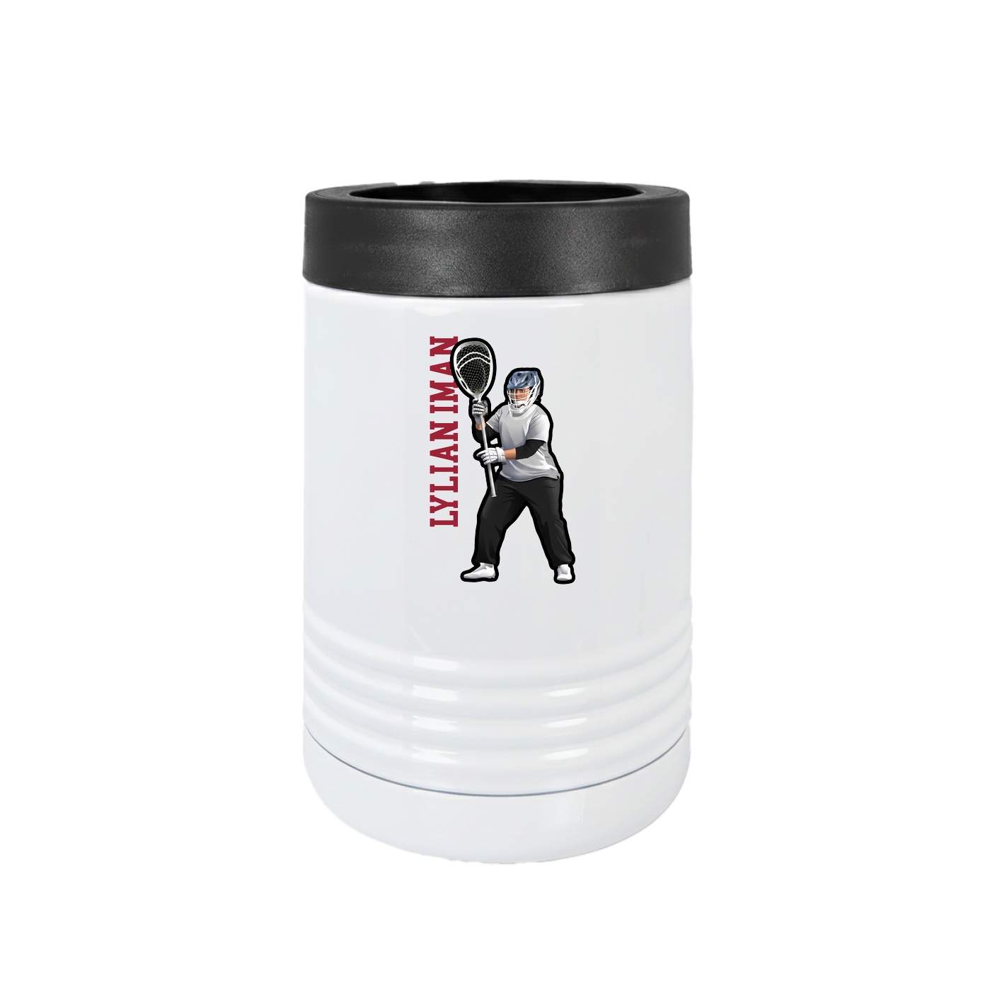 Beverage Holder — Name Vertical in White
