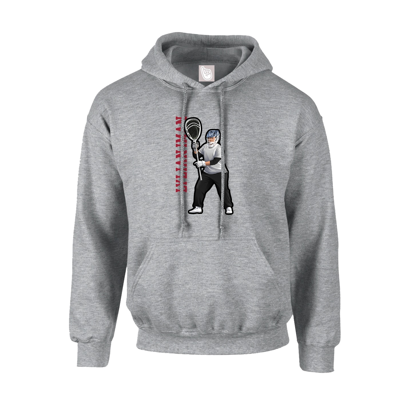Youth Hoodie — Name Vertical in Grey