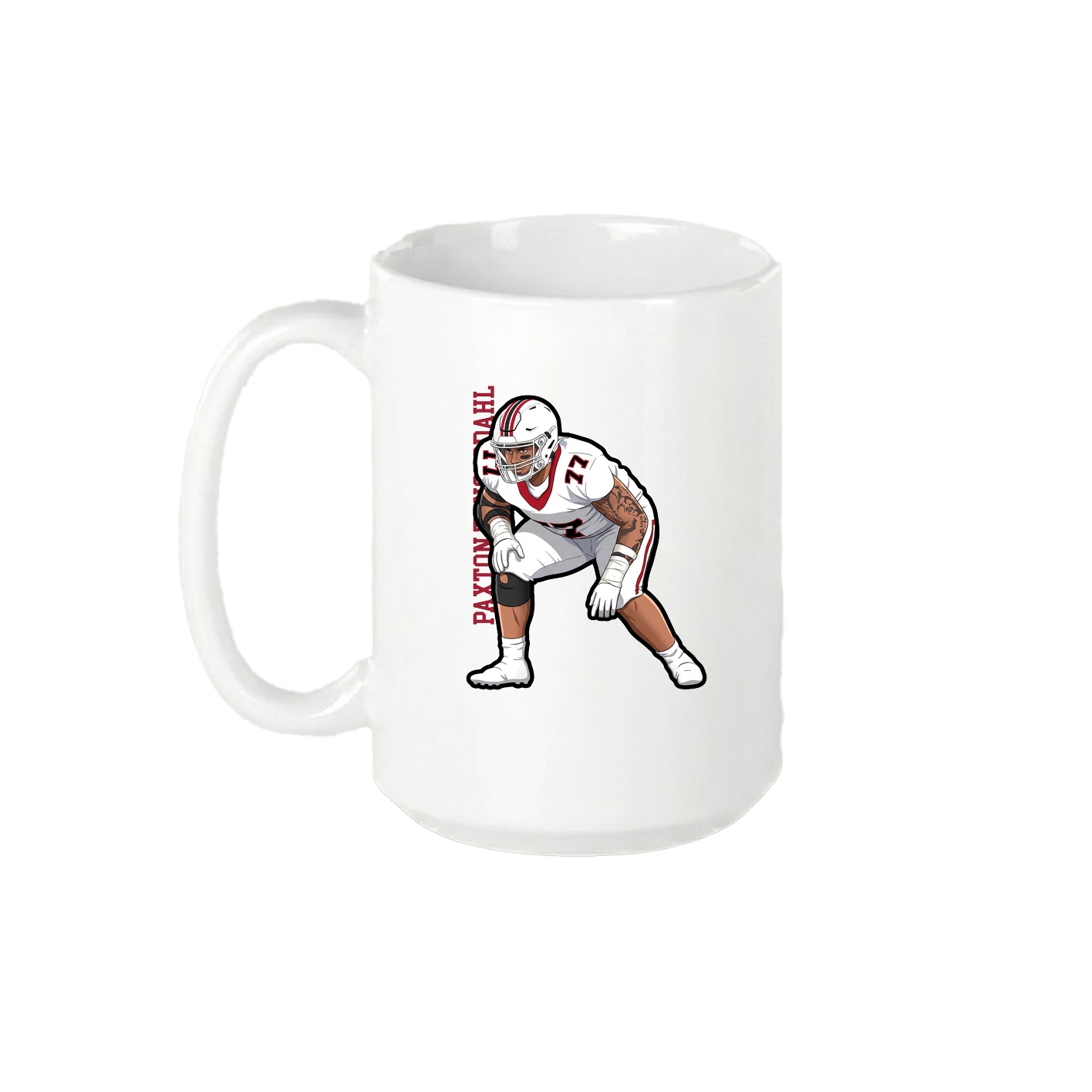 15oz Coffee Mug — Name Vertical in White