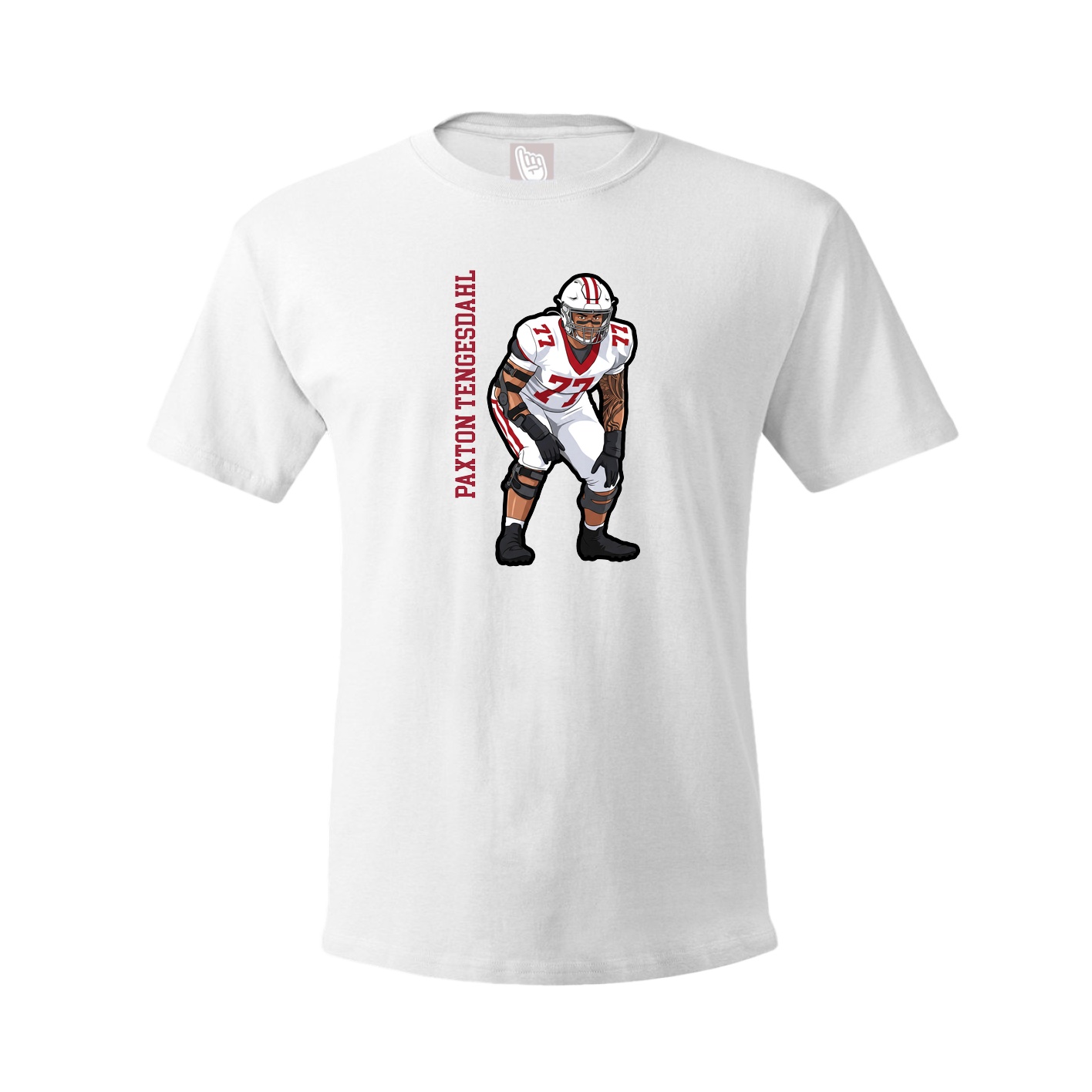 Youth Tee — Name Vertical in White