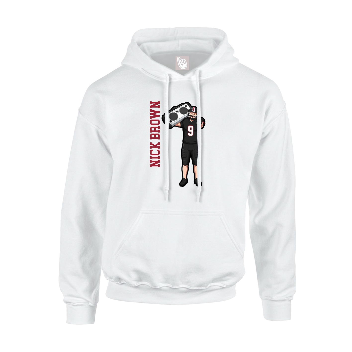 Hoodie — Name Vertical in White