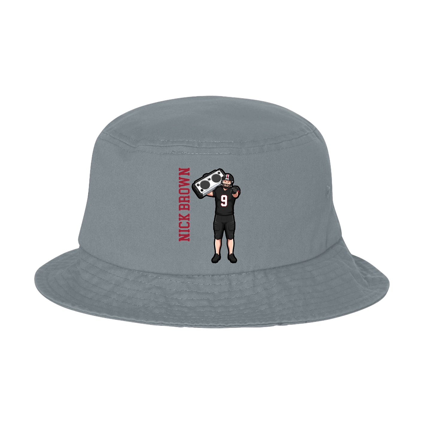 Bucket Cap — Name Vertical in Grey