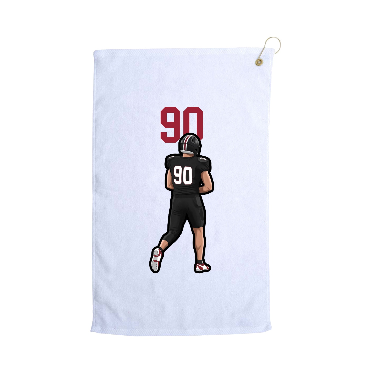 Golf Towel — Number Top in White