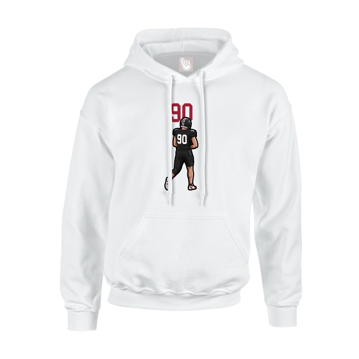 Youth Hoodie — Number Top in White