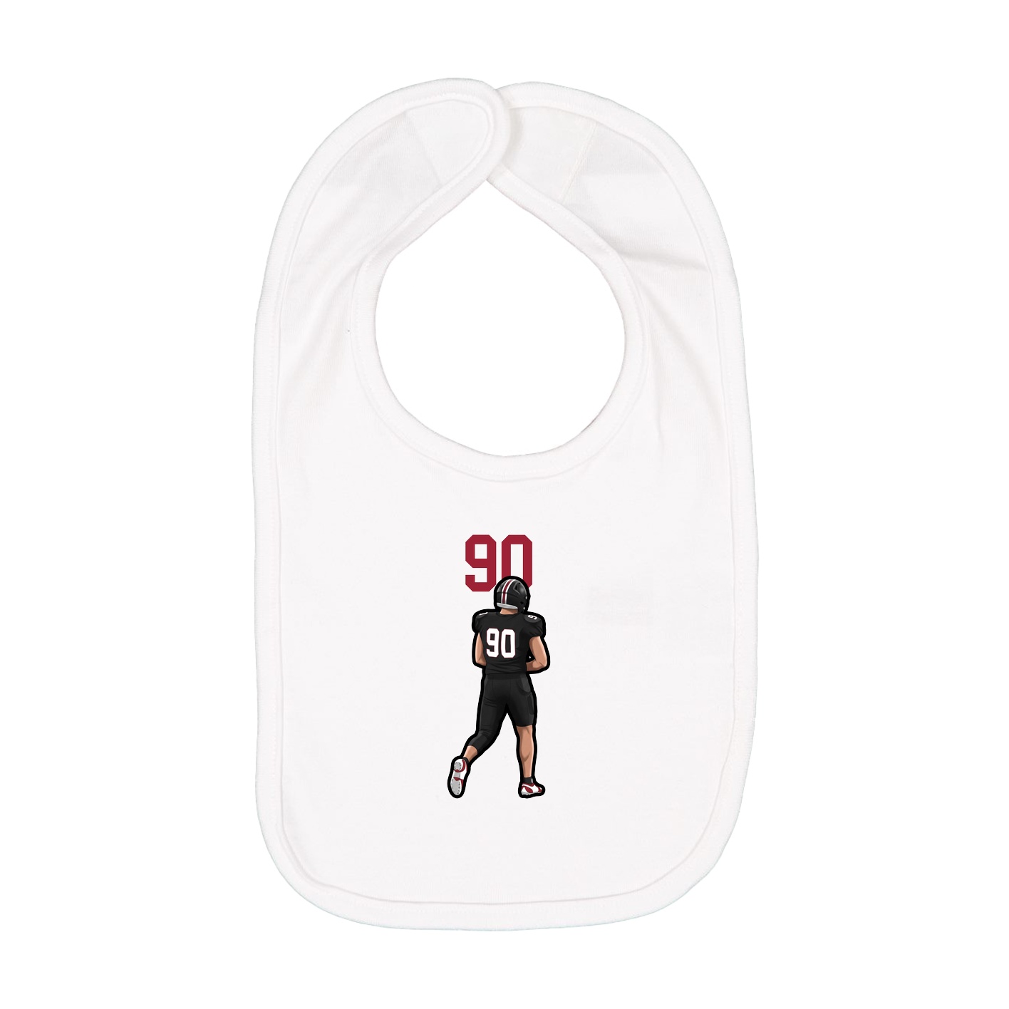 Infant Bib — Number Top in White