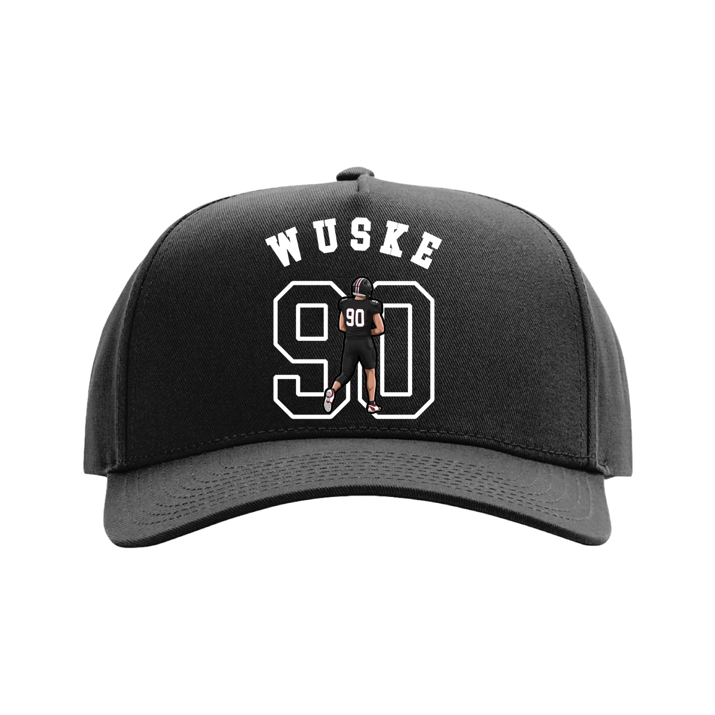 Full Fabric Five-Panel Champ Cap — Shirsey Arch in Black