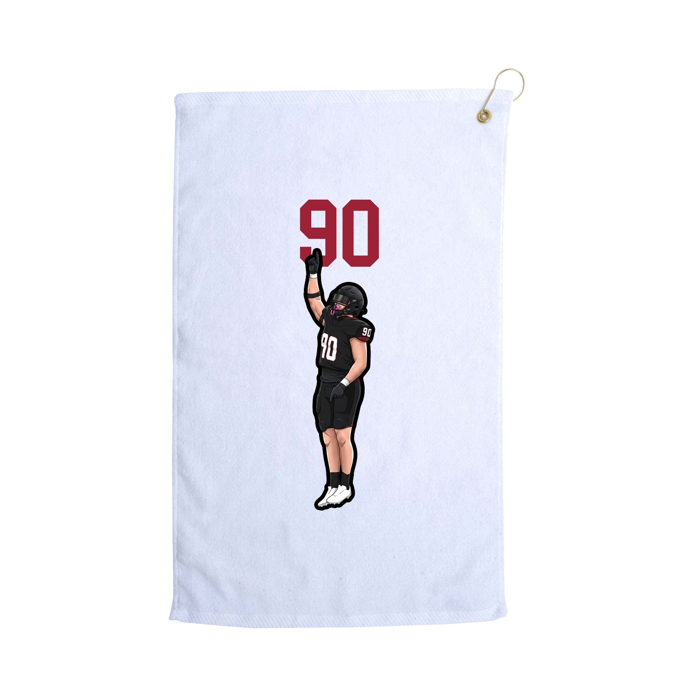 Golf Towel — Number Top in White