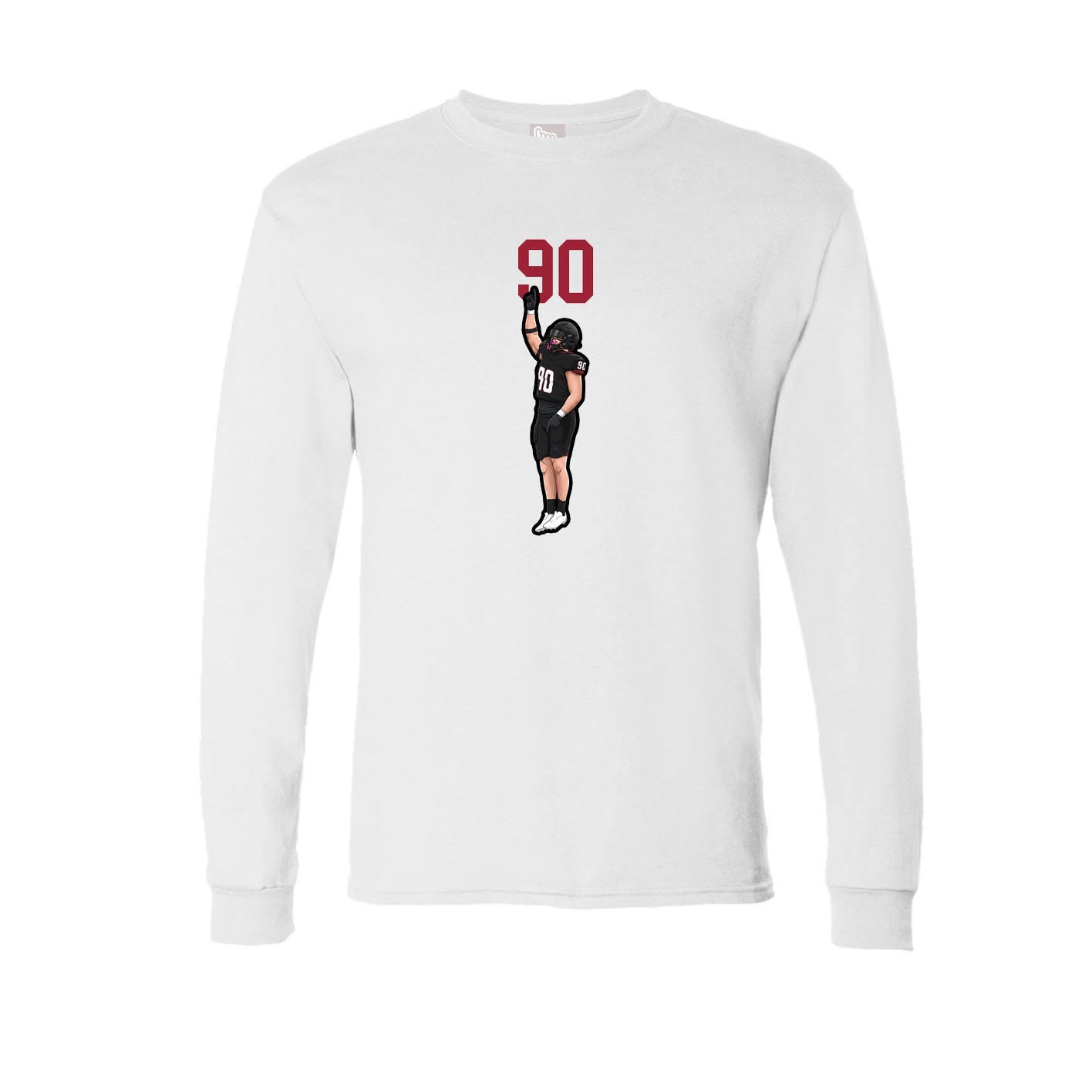 Long Sleeve Tee — Number Top in White