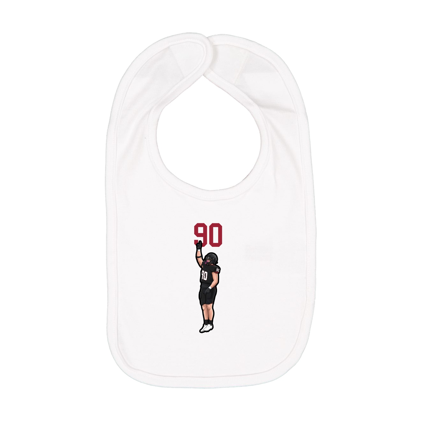 Infant Bib — Number Top in White