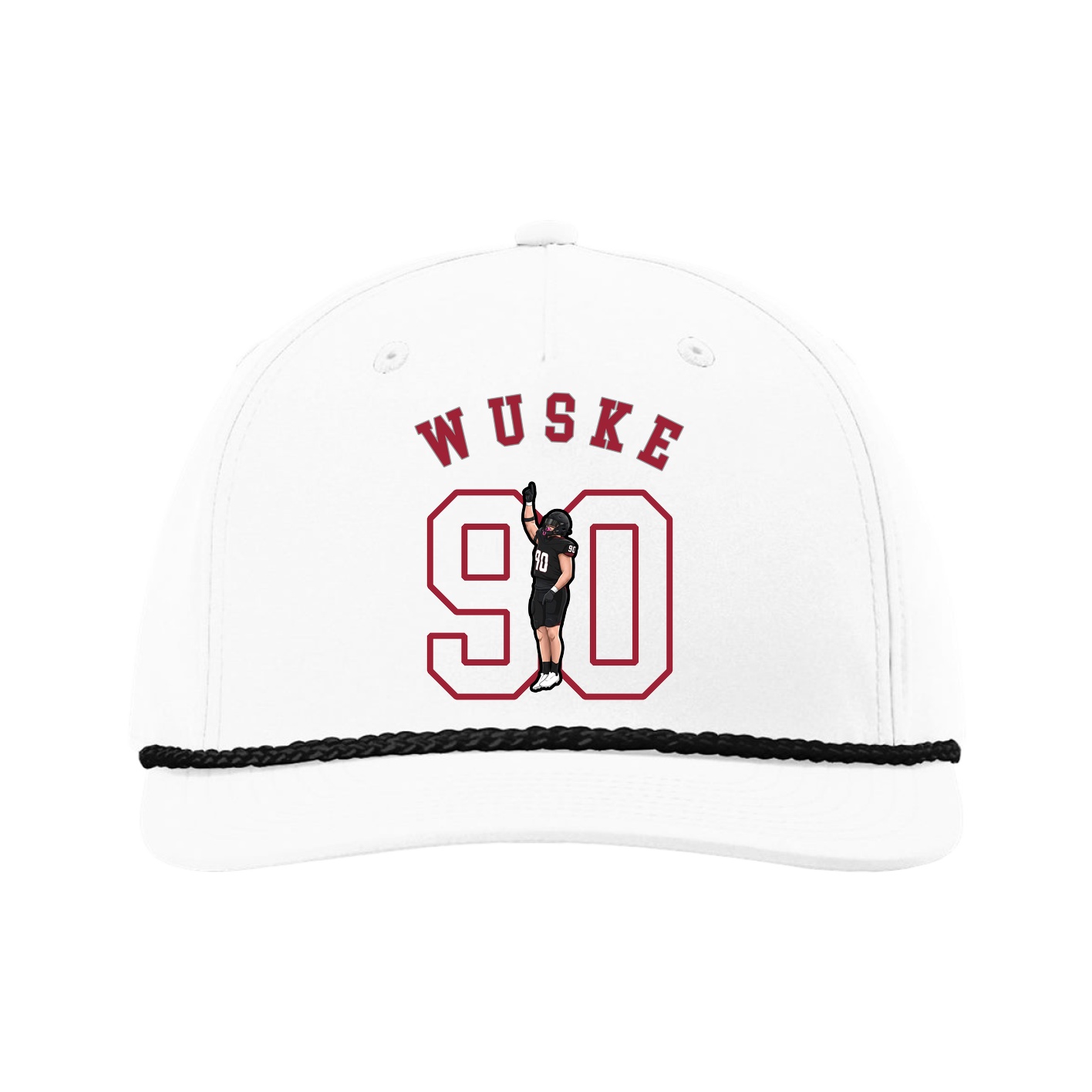 Five-Panel Classic Rope Cap — Shirsey Arch in White