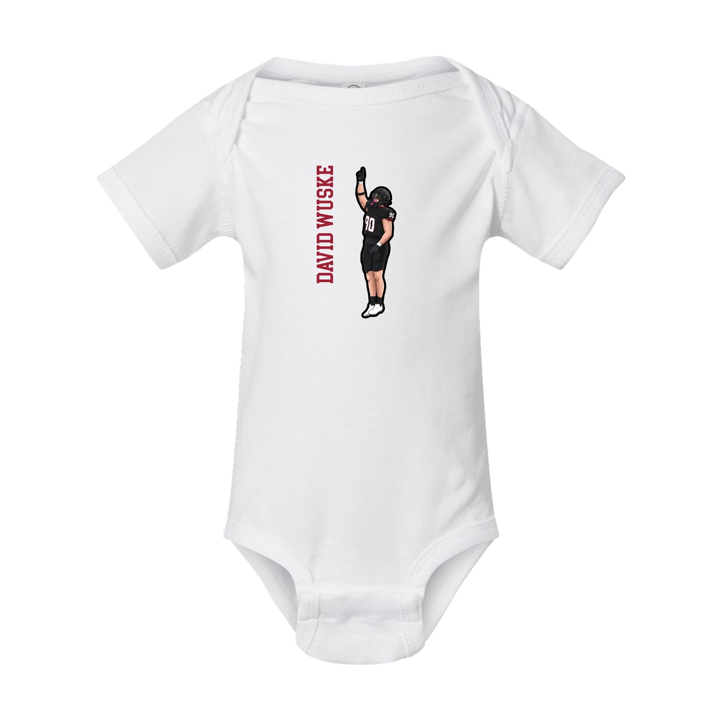 Baby Onesie — Name Vertical in White