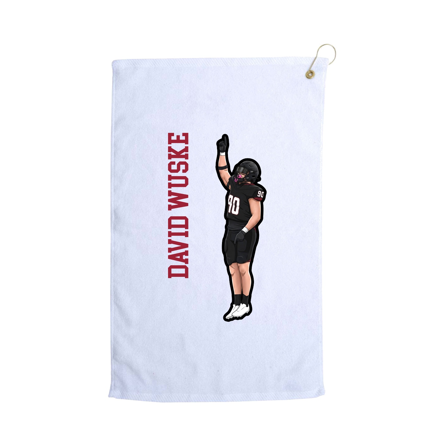 Golf Towel — Name Vertical in White