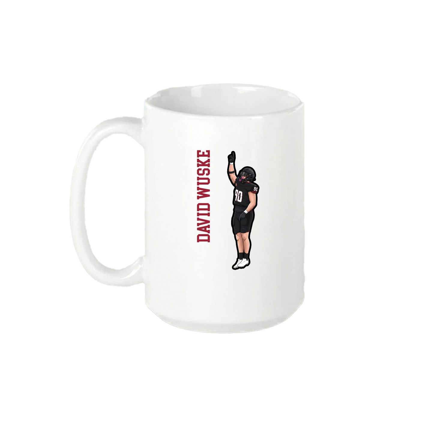 15oz Coffee Mug — Name Vertical in White