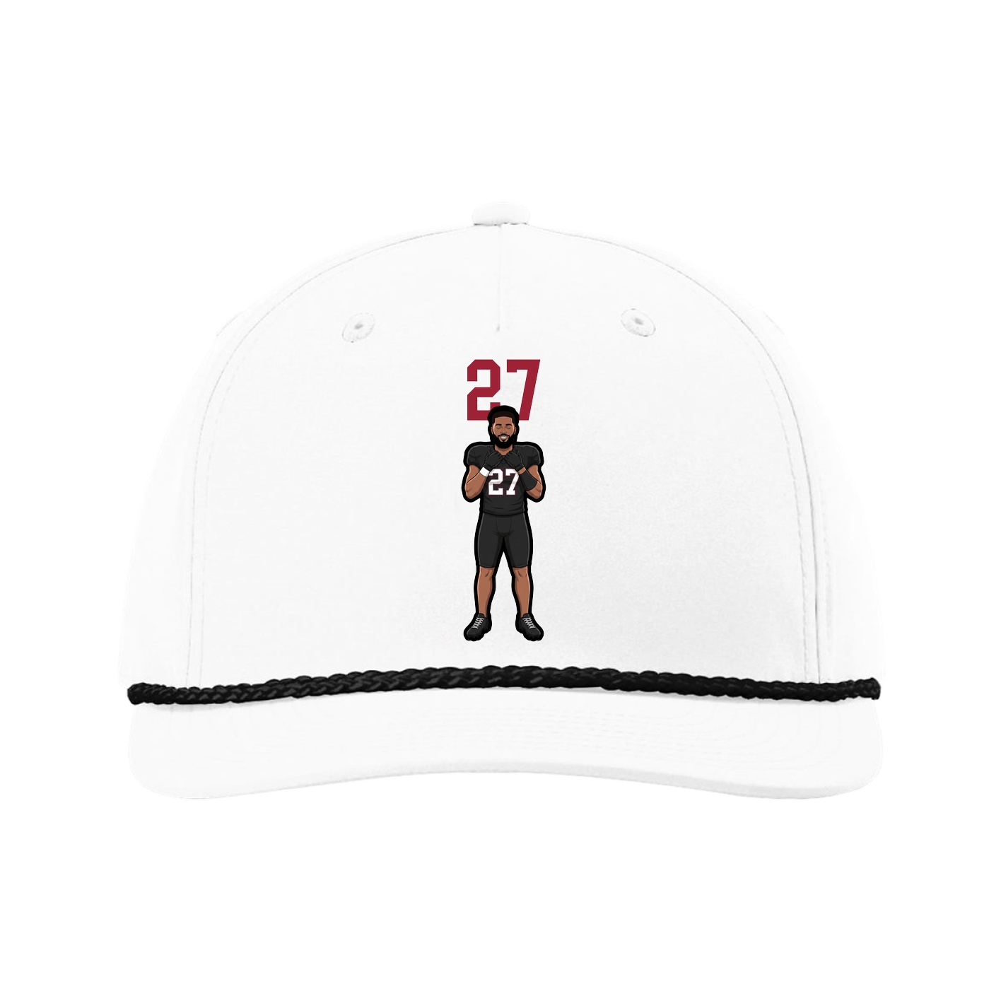 Five-Panel Classic Rope Cap — Number Top in White