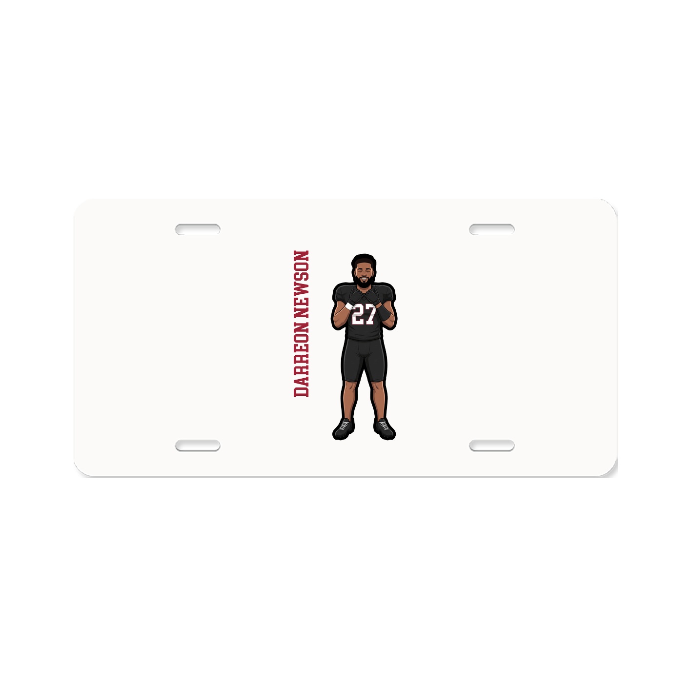 License Plate — Name Vertical in Classic